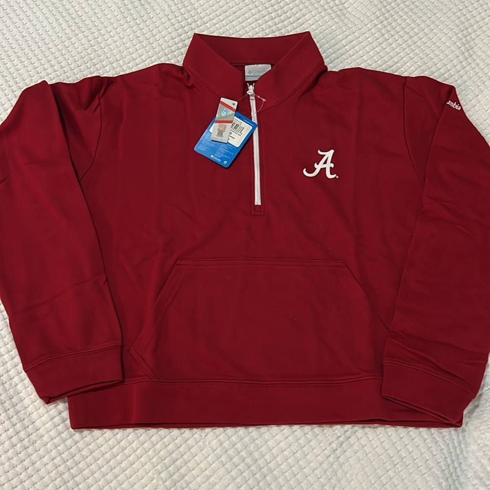 Alabama Women’s Columbia Trek French Terry 1/2 Zip Pullover NWT Size Large